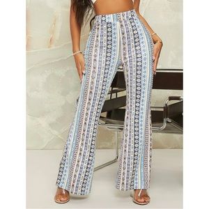 SHEIN ditsy floral flare pants